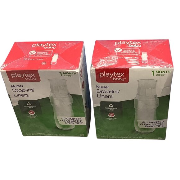 2 Playtex Baby Drop-Ins Liners 1 Month Supply 150 Each Disposable Bottle - Picture 2 of 4